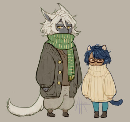 chibi characters sketch + simple colours